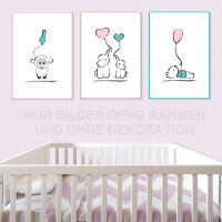 PRICARO Poster "Baby-Girl", A4, 3er Set