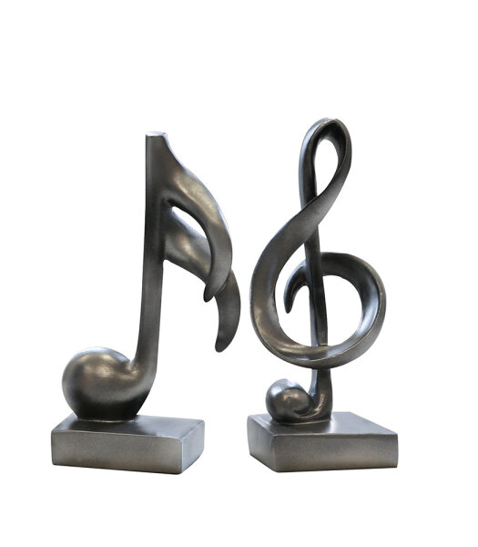 Skulptur Notenschlüssel "Music", 2er Set